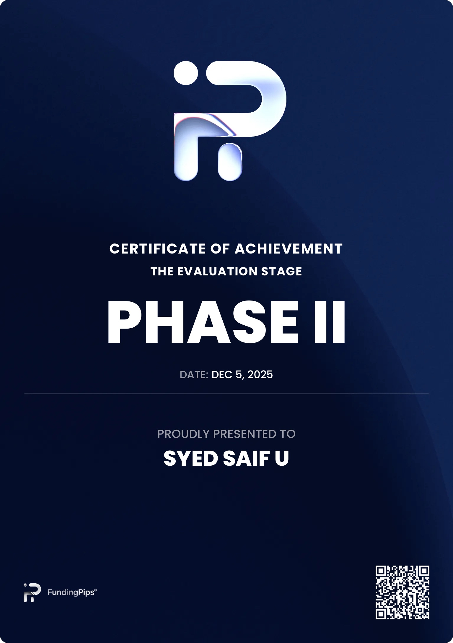 Student certificate milestone